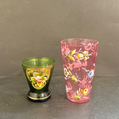 LOT 127: Fostoria Navarre Blue Stemmed Glasses and an Assortment of Other Color Glasses and More