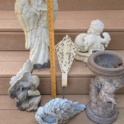 LOT 84: Large Collection of Assorted Cherubs and Angel Garden Decor