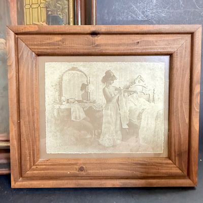 LOT 123: Collection of Framed Victorian Photos and More Including a Framed Tile