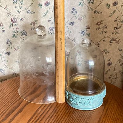LOT 95: Home Decor - Faux Orchid Plant, Cloches, Hanging Plant Holders, Flower Frog and More