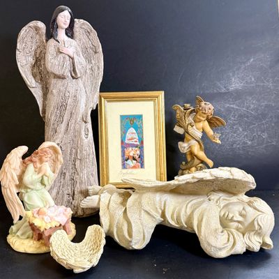 LOT 126: Signed Framed and Numbered Art by Bracha Lavee and Assortment of Angels