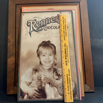 LOT 130: Vintage Advertisement Replicas on Tin and Wood