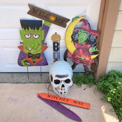 LOT 58: Large Collection of Outdoor Holiday Decorations - Metal, Wood and Plastic Varieties