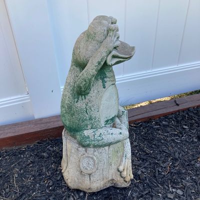 LOT 85: Assorted Patio / Outdoor Decor - Frog, Faux Plant, Jim Shore, Statues and More