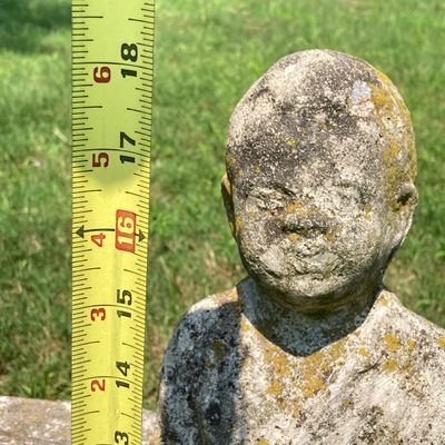 LOT 92: Concrete Little Fisher-Boy Sitting on Bench