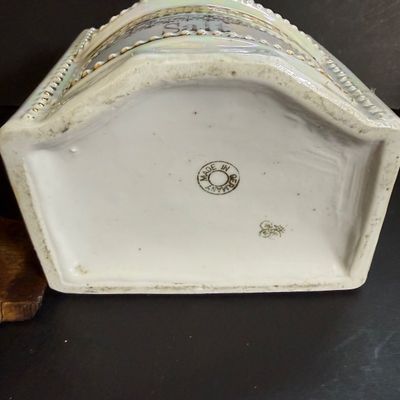 LOT 44: Vintage German Ceramic Lusterware Canisters, Spice Jars and Salt Box
