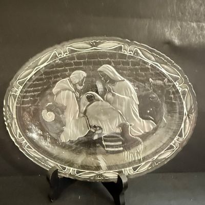 LOT 129: Victorian Christmas Sleigh Ride Decor Including Miniature Wood Sled, Pictures, Plates, Snow-globe and More