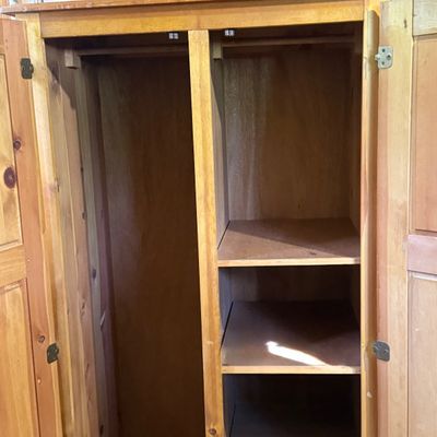 LOT 29: Wooden Wardrobe with Shelves