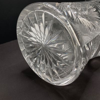 LOT 105: Crystal / Cut Glass - Ruby / Clear Vase, Salt Cellars, Creamer / Sugar Bowls and Large Pitcher