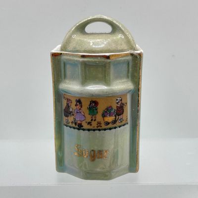 LOT 106: Sweet Vintage Collection of Lustreware Ceramic Germany Miniature Vinegar / Oil and Spice Jars