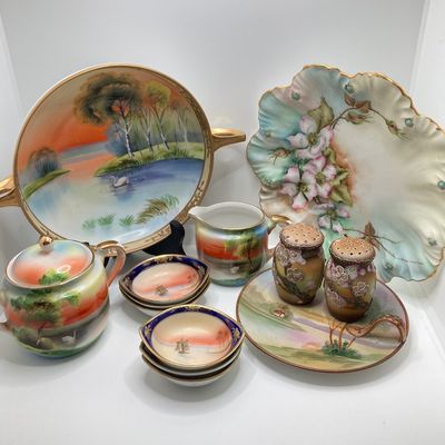 LOT 103: Beautiful Collection of Hand Painted Porcelain / China - Limoges, Nippon, Noritake Japan and More