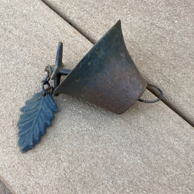 LOT 87: Cast Iron / Metal Garden Decor - Welcome Stake, Bird Feeder and Bell