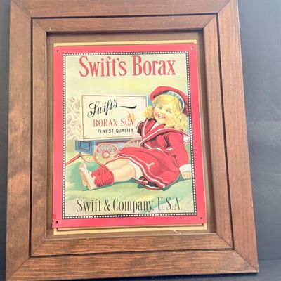 LOT 130: Vintage Advertisement Replicas on Tin and Wood
