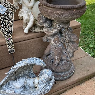 LOT 84: Large Collection of Assorted Cherubs and Angel Garden Decor