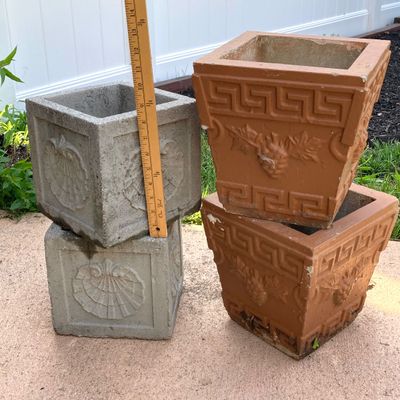 LOT 73: Six Outdoor Concrete Planters