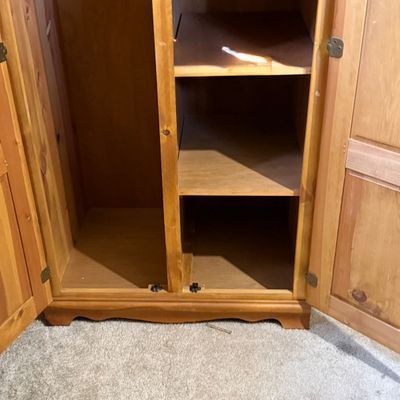 LOT 29: Wooden Wardrobe with Shelves