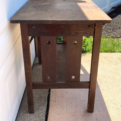 LOT 61: Antique / Vintage Mission Style Wood Table