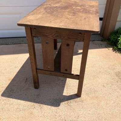 LOT 61: Antique / Vintage Mission Style Wood Table
