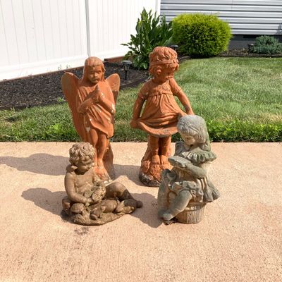 LOT 76: Four Garden / Outdoor Concrete Statues