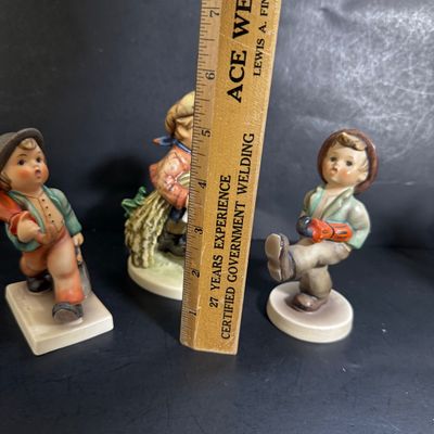 LOT 52: Set of 3 Goebel Hummel Figures - On Secret Path, Merry Wanderer and Traveler