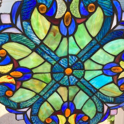 LOT 63: Hanging Stained Glass Decorative Wall / Window Art