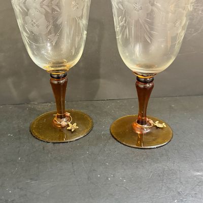 LOT 127: Fostoria Navarre Blue Stemmed Glasses and an Assortment of Other Color Glasses and More
