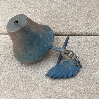 LOT 87: Cast Iron / Metal Garden Decor - Welcome Stake, Bird Feeder and Bell