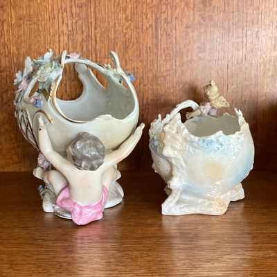 LOT 104: Vintage French / Victorian Style Hand Painted Decor - Silesia Germany Bowl and More