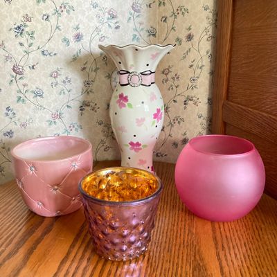 LOT 94: Collection of Planters, Vases, Faux Floral Arrangements, Cloches, Limoge's France and More