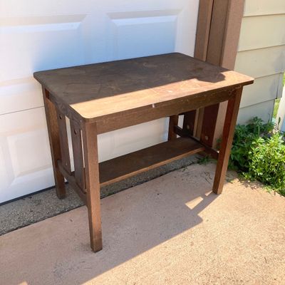 LOT 61: Antique / Vintage Mission Style Wood Table