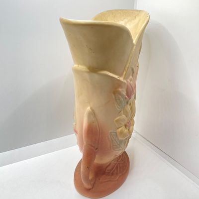 LOT 72: Classic Vintage Art Vases - Hull USA Magnolia 9 - 10 1/2 and Roseville Fuchsia Pattern in Blue