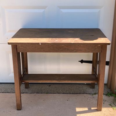 LOT 61: Antique / Vintage Mission Style Wood Table