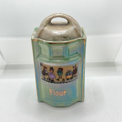 LOT 106: Sweet Vintage Collection of Lustreware Ceramic Germany Miniature Vinegar / Oil and Spice Jars
