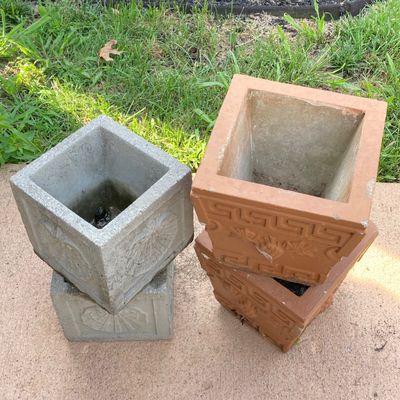 LOT 73: Six Outdoor Concrete Planters