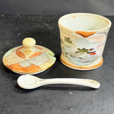 LOT 125: Collection of Painted Nippon Porcelain- Creamers, Pitcher, Plates and More
