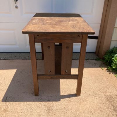 LOT 61: Antique / Vintage Mission Style Wood Table