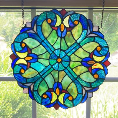 LOT 63: Hanging Stained Glass Decorative Wall / Window Art