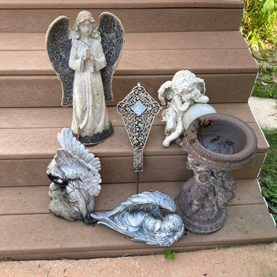 LOT 84: Large Collection of Assorted Cherubs and Angel Garden Decor
