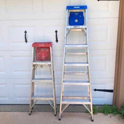 LOT 56: Pair of Werner Aluminum Step Ladders - 4 Foot and 6 Foot