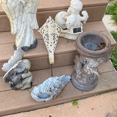 LOT 84: Large Collection of Assorted Cherubs and Angel Garden Decor
