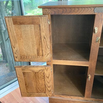 LOT 99: Lawless Hardware Co. White Clad Wooden Cabinet