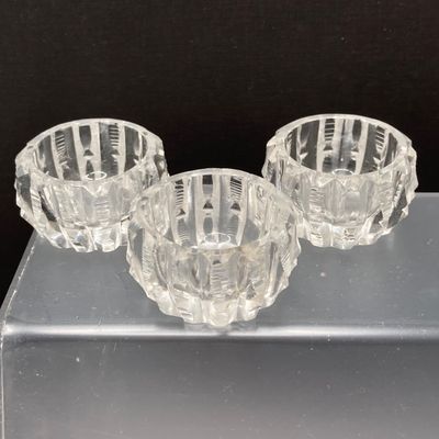 LOT 105: Crystal / Cut Glass - Ruby / Clear Vase, Salt Cellars, Creamer / Sugar Bowls and Large Pitcher