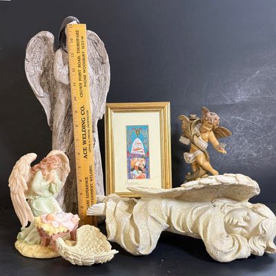 LOT 126: Signed Framed and Numbered Art by Bracha Lavee and Assortment of Angels