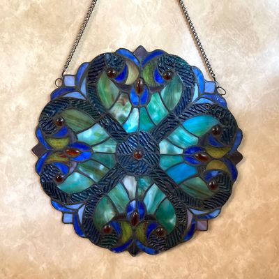 LOT 63: Hanging Stained Glass Decorative Wall / Window Art