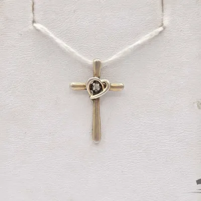 902 925 silver necklace charm with diamonds 0 8g
