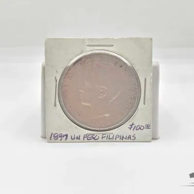 1702 90 silver 1897 un peso islas filipinas