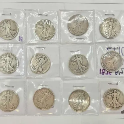 1400 90 silver walking liberty half dollars