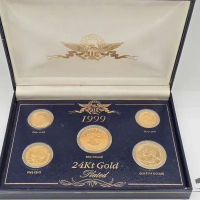 1600 united states 1999 gold plated mint proof set