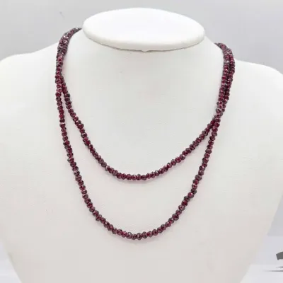 999 garnet necklace with 14kt gold clasp