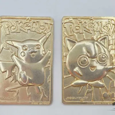 1902 2 23kt gold plated poke mon cards